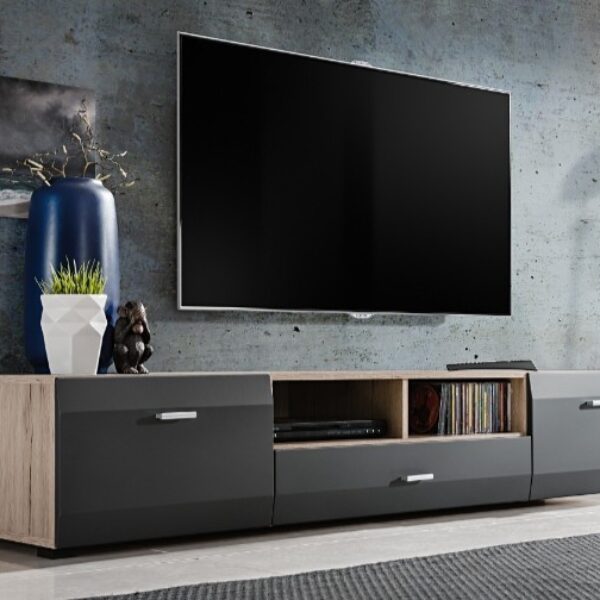 Tv Unit CLIFF 180cm - oak & graphite
