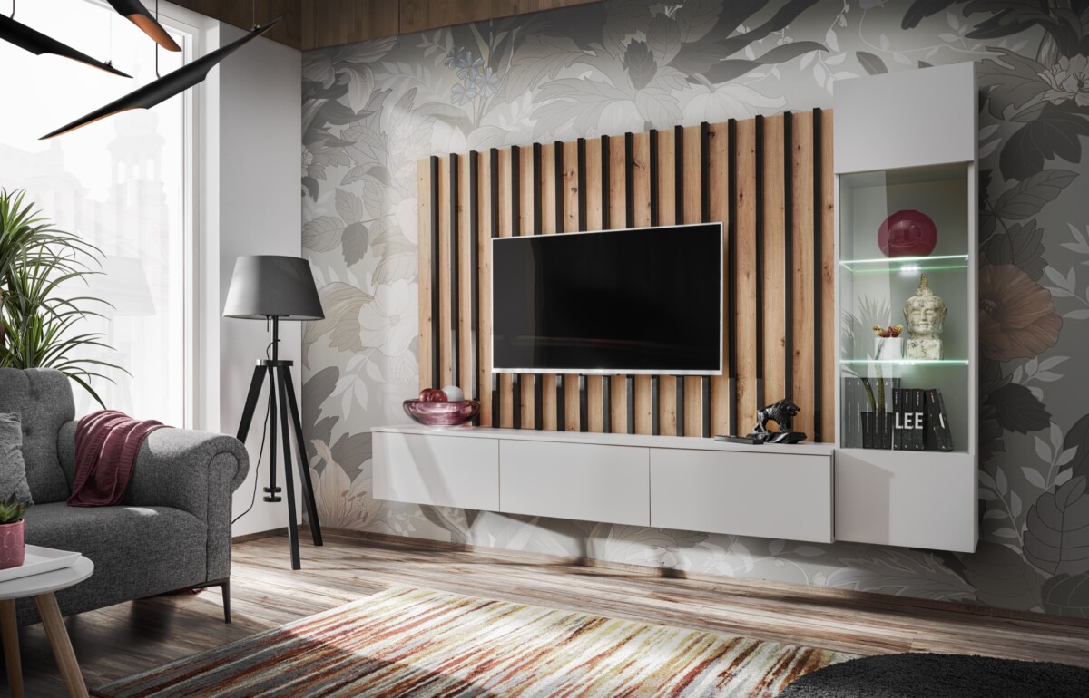 Verti Wall Unit: Artrisan & Perla Gray Modern TV and Storage Solution - MH  Furniture